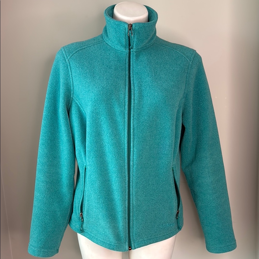 L.L. Bean Aqua Full Zip Fleece Small